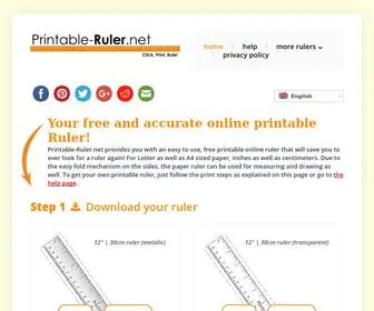 Printable-Ruler.net(Your Free and Accurate Printable Ruler) Screenshot