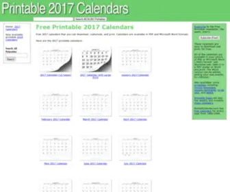 Printable2017Calendars.com(Printable 2017 Calendar) Screenshot