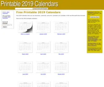 Printable2019Calendars.com(Printable 2019 Calendar) Screenshot
