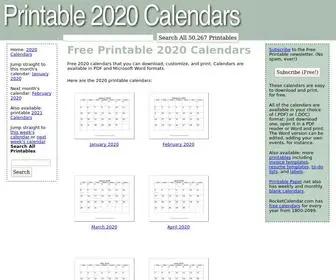 Printable2020Calendars.com(Printable 2020 Calendars) Screenshot