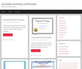 Printablebirthdaycertificates.com(Free printable birthday certificates) Screenshot