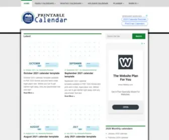 Printablecalendarholidays.com(2025 Printable Calendar with Holidays) Screenshot