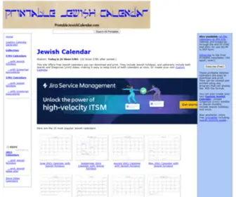 Printablejewishcalendar.com(Jewish Calendar) Screenshot