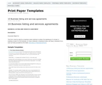 Printablepapertemplates.com(Printable paper Templates) Screenshot