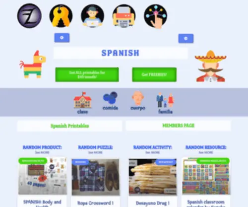 Printablespanish.com(Spanish) Screenshot