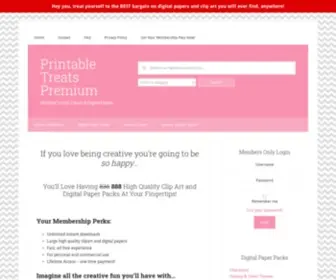 Printabletreatspremium.com(Member's Only Clipart & Digital Papers) Screenshot