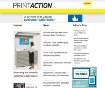 Printaction.com(Canada's magazine dedicated to the printing and imaging industry) Screenshot