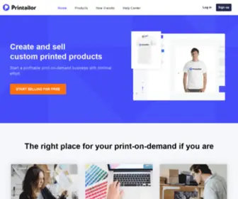 Printailor.com(Print-on-demand company) Screenshot