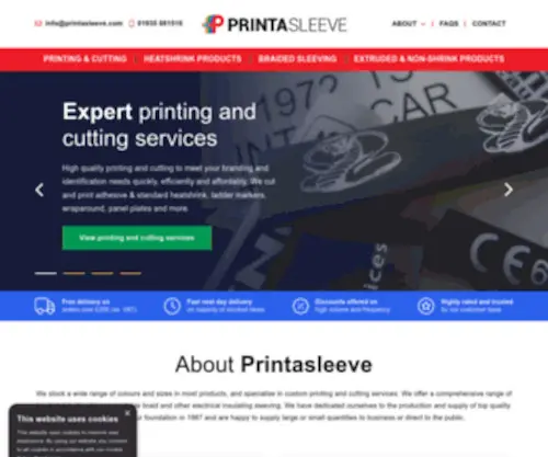 Printasleeve.com(Expert Printing & Cutting Services) Screenshot