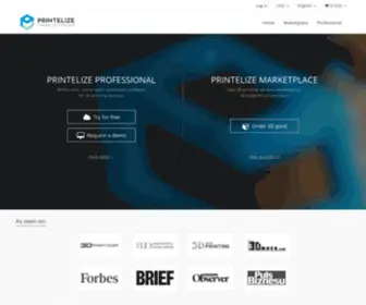 Printelize.com(E-commerce solutions for 3D printing services) Screenshot