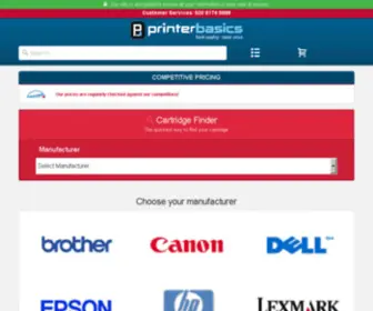 Printerbasics.com(Ink and Toner Cartridges from Printer Basics) Screenshot