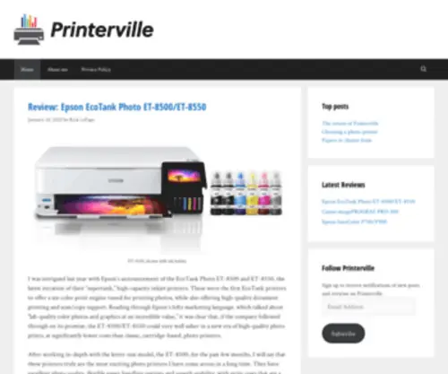 Printerville.net(All about photo printing) Screenshot