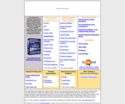 Printestimating.info(Print Estimating Software Resource Center) Screenshot