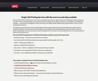 Printingserviceslist.com(Printing Services Email Mailing List & Addresses) Screenshot