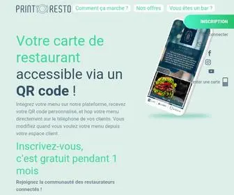 Printoresto.fr(QR Code carte de restaurant et supports de communication) Screenshot