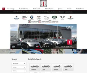 Priority1Cars.com(Priority 1 Automotive Group) Screenshot