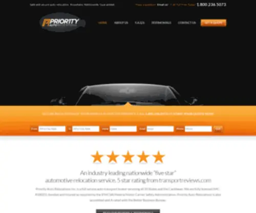 Priorityautorelocations.com(Auto Transport) Screenshot