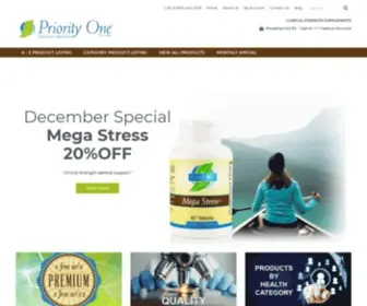 Priorityonevitamins.com(Priority One Nutritional Supplements Inc) Screenshot