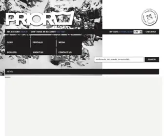 Priorsnowboards.com(Prior Snowboards and Skis) Screenshot