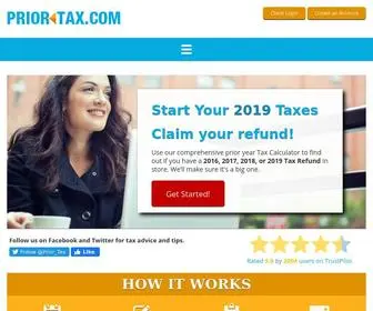 Priortax.com(Prepare and file your current and prior year taxes online) Screenshot