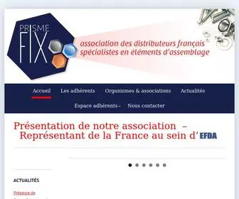 Prismefix.com(Association des Distributeurs Français Spécialistes en Eléments d'Assemblage) Screenshot