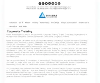 Prismtechnologies.co.in(Corporate Training Mumbai Pune Bangalore Delhi Chennai Goa India) Screenshot