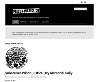 Prisonjustice.ca(In support of prisoners and prison justice activism in Canada) Screenshot