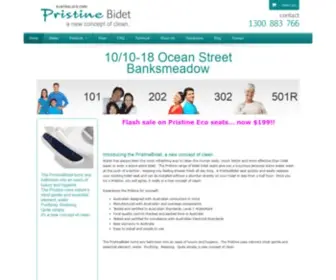 Pristinebidet.com.au(The Pristine Range of Bidet Toilet Seats) Screenshot