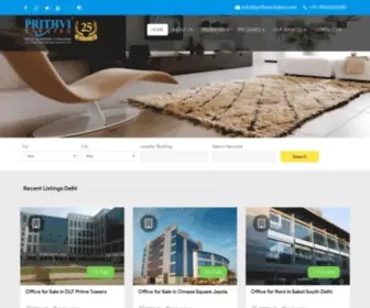 Prithviestates.com(Furnished Office Space for Rent in Jasola) Screenshot