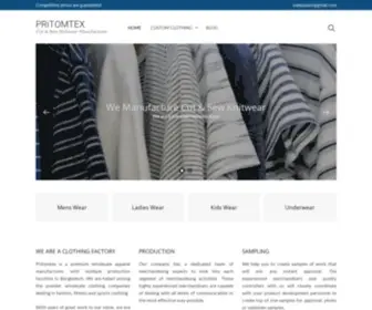 Pritomtex.com(Clothing Manufacturer in Bangladesh) Screenshot