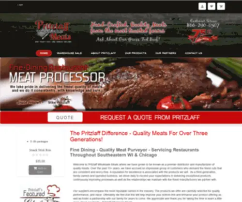Pritzlaffmeats.com(Supplying Quality Wholesale food products Wisconsin Chicago) Screenshot