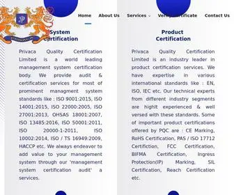 Privacacert.in(Privaca Quality Certification) Screenshot