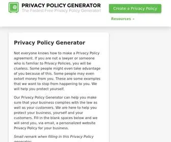 Privacypolicygenerator.info(Use our Privacy Policy Generator) Screenshot