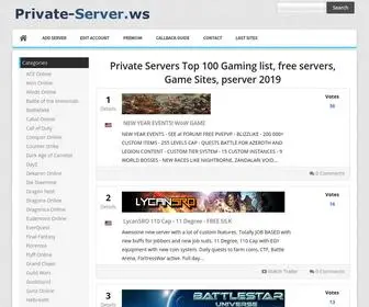 Private-Server.ws(Private Servers Top 100 Gaming list for 2021) Screenshot