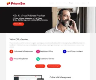 Privatebox.co.nz(Apply for PO Box & Street addresses online. Virtual Office Services) Screenshot