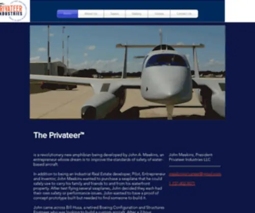 Privateerindustries.com(Amphibian Aircraft) Screenshot