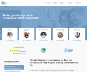 Privatekrankenversicherungtests.de(Private Krankenversicherung TestStiftung Warentest Beamte etc) Screenshot
