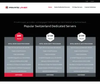 Privatelayer.com(Secure Swiss dedicated server hosting) Screenshot