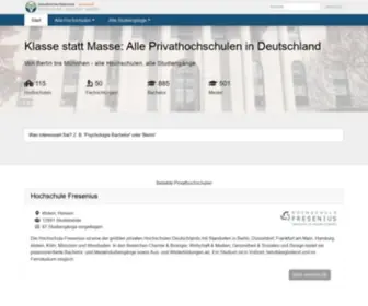 Privathochschulen.net(Studium finden und vergleichen) Screenshot