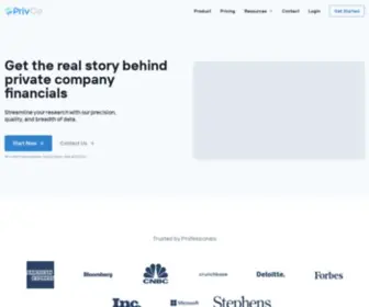 PrivCo.com(Private Company Research) Screenshot