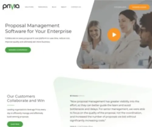 Privia.com(Proposal Management Software) Screenshot