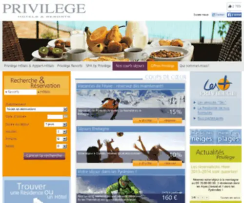 Privilege-HR.com(Privilège Hôtels and Resorts) Screenshot