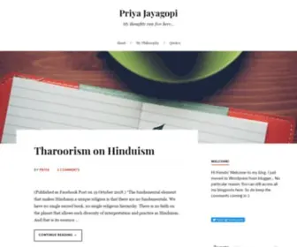 Priyajayagopi.com(My thoughts run free here) Screenshot