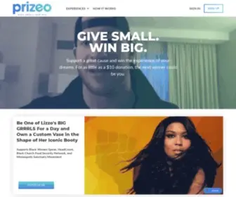 Prizeo.com Screenshot