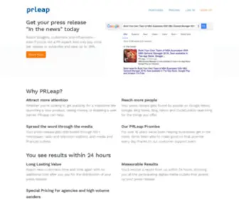 Prleap.com(Press Release Distribution) Screenshot