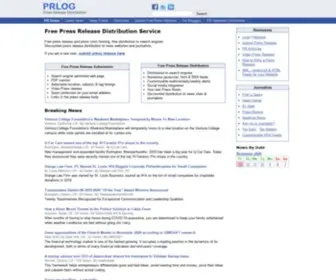 Prlog.com(Free Press release distribution service for all businesses) Screenshot