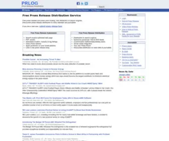 Prlog.org(Free press release distribution service for all businesses) Screenshot