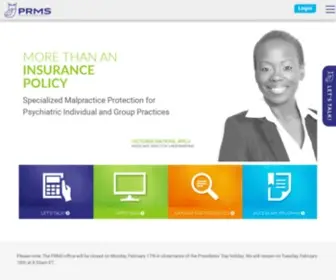 PRMS.com(Psychiatric Malpractice Insurance Coverage) Screenshot