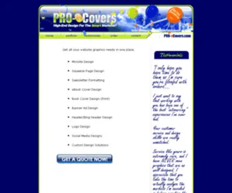 Pro-Ecovers.com(PROfessional eCover and Minisite Design Service) Screenshot