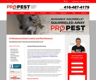 Pro-Pest.ca(Professional Humane Animal Control & Pest or Animal Removal Services) Screenshot